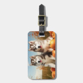 アラスカンマラムテパピオータムデライトカボチャ ラゲッジタグ (正面縦)