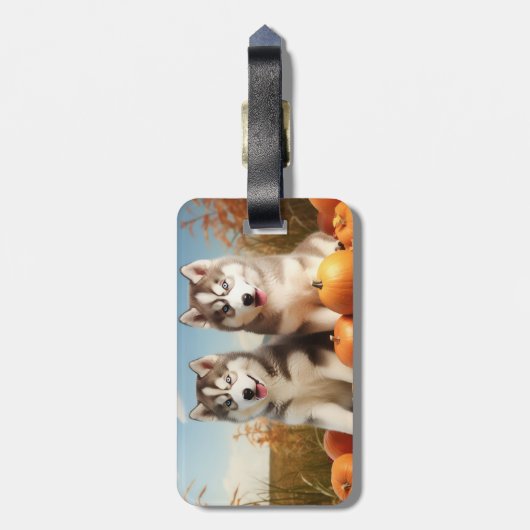 アラスカンマラムテパピオータムデライトカボチャ ラゲッジタグ (裏面縦)