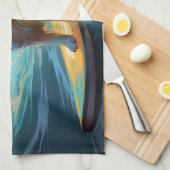 アラスカンマラムテビーチサーフィン絵画ズ キッチンタオル (四つ折り)