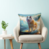 アラスカンマラムテビーチサーフィン絵画ズ クッション (椅子)