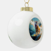 アラスカンマラムテビーチサーフィン絵画ズ セラミックボールオーナメント (左)