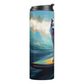 アラスカンマラムテビーチサーフィン絵画ズ タンブラー (回転左)