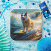 アラスカンマラムテビーチサーフィン絵画ズ ペーパープレート (パーティー)