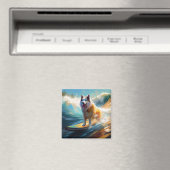 アラスカンマラムテビーチサーフィン絵画ズ マグネット (インサイチュ (食洗機))