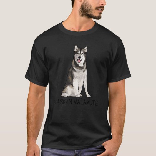 アラスカンマラムテ熱狂するドッグ Tシャツ (正面)