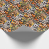 アラスカンマラムテ秋の収穫感謝祭の犬 ラッピングペーパー (角)