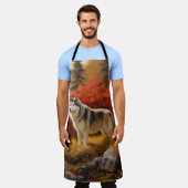 アラスカンマラムテ紅葉秋インスパイア エプロン (着用した状態)