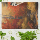 アラスカンマラムテ紅葉秋インスパイア キッチンタオル (折り畳み)