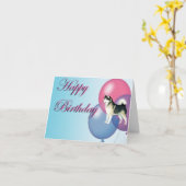 アラスカンマラムテ誕生日カード カード (黄色い花)