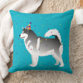 アラスカンマラムテ誕生日デザイン クッション (ブランケット)