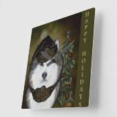 アラスカンマラムテ スクエア壁時計 (傾斜)