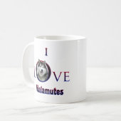 アラスカンマラムテI Love コーヒーマグカップ (正面左)