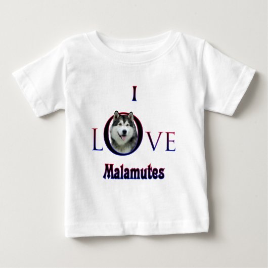 アラスカンマラムテI Love ベビーTシャツ (正面)