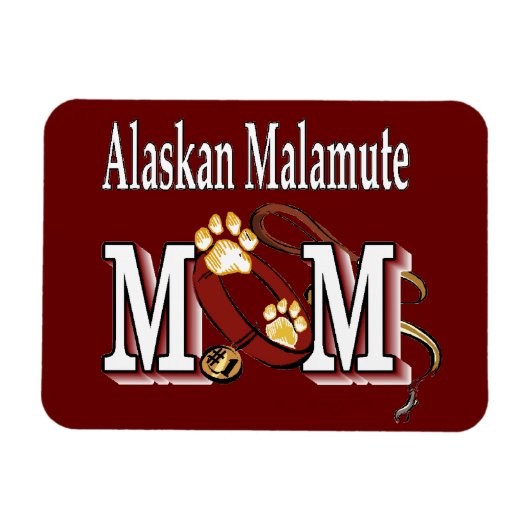 アラスカンマラムテMOM マグネット (横)