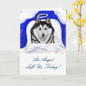 アラスカンマラムートのエンジェル カード (黄色い花)