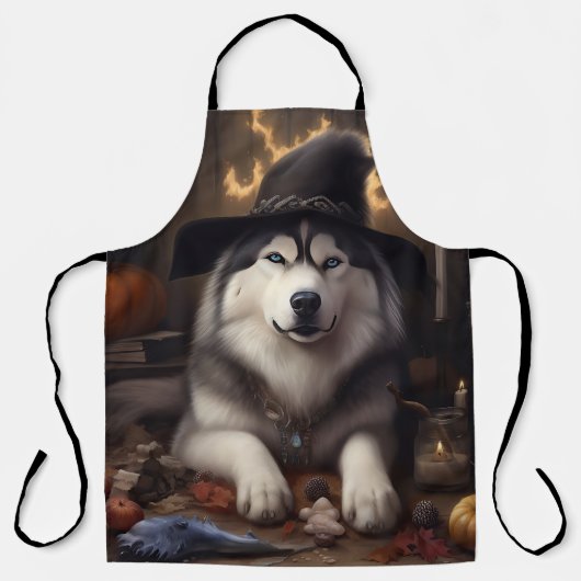 アラスカンマラムートカボンプキンハロウィンホラー エプロン (正面)