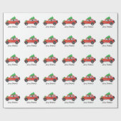 アラスカンマラムートクリスマスカー ラッピングペーパー (フラット)