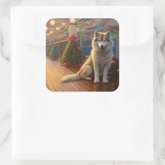 アラスカンマラムートクリスマスクルーズ:パワソムホリデー スクエアシール (バッグ)