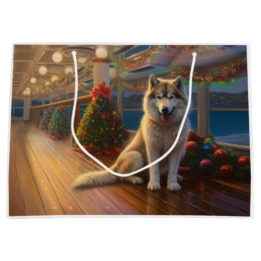 アラスカンマラムートクリスマスクルーズ：パワソムホリデー ラージペーパーバッグ (正面)