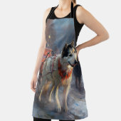 アラスカンマラムートクリスマスフェスティバルシーズン エプロン (インサイチュ)