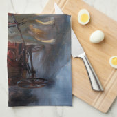 アラスカンマラムートクリスマスフェスティバルシーズン キッチンタオル (四つ折り)