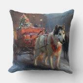 アラスカンマラムートクリスマスフェスティバルシーズン クッション (正面)