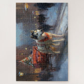 アラスカンマラムートクリスマスフェスティバルシーズン ジグソーパズル (縦)