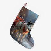 アラスカンマラムートクリスマスフェスティバルシーズン スモールクリスマスストッキング (正面 (吊り時))