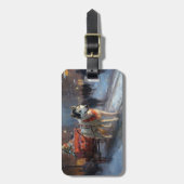 アラスカンマラムートクリスマスフェスティバルシーズン ラゲッジタグ (正面縦)