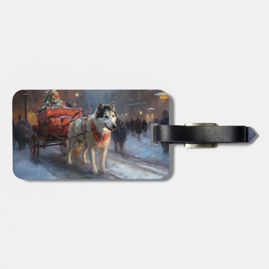 アラスカンマラムートクリスマスフェスティバルシーズン ラゲッジタグ (裏面横)