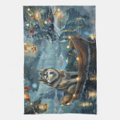 アラスカンマラムートクリスマスフェスティバル航海 キッチンタオル (縦)