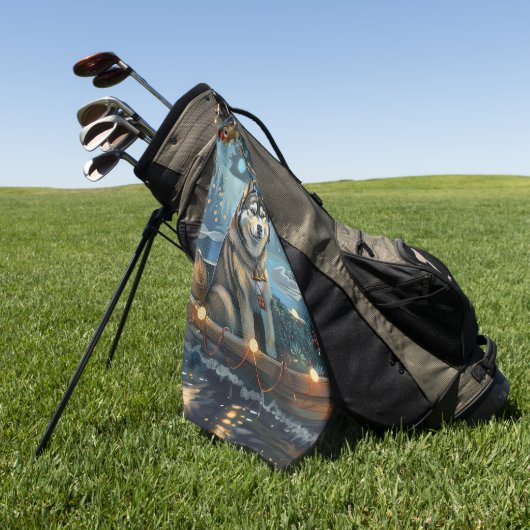 アラスカンマラムートクリスマスフェスティバル航海 ゴルフタオル (グリーン)