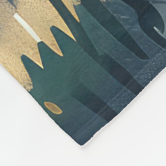 アラスカンマラムートクリスマスフェスティバル航海 フリースブランケット (角)