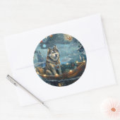 アラスカンマラムートクリスマスフェスティバル航海 ラウンドシール (封筒)