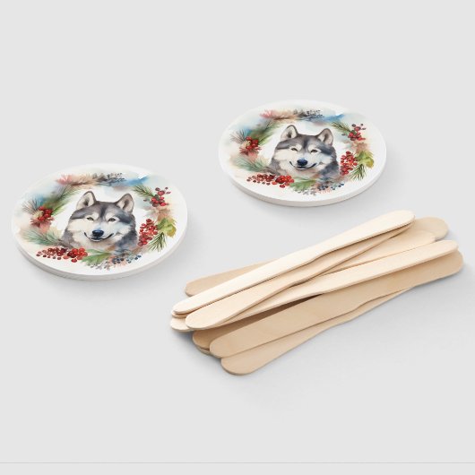 アラスカンマラムートクリスマスリースフェスティバルカップ ハンドファン (組立なし)