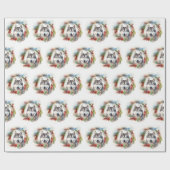 アラスカンマラムートクリスマスリースフェスティバルカップ ラッピングペーパー (フラット)