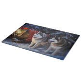 アラスカンマラムートスノースイードライドクリスマス カッティングボード (角)