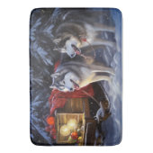 アラスカンマラムートスノースイードライドクリスマス バスマット (正面縦)