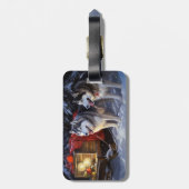 アラスカンマラムートスノースイードライドクリスマス ラゲッジタグ (裏面縦)