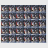 アラスカンマラムートスノースイードライドクリスマス ラッピングペーパー (フラット)