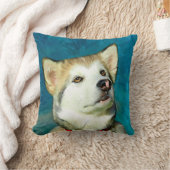 アラスカンマラムートドッグアート クッション (ブランケット)