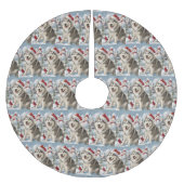 アラスカンマラムートドッグウィンターワンダーランドクリスマス ブラッシュドポリエステルツリースカート (正面)