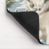 アラスカンマラムートドッグウィンターワンダーランドクリスマス マウスパッド (コーナー)