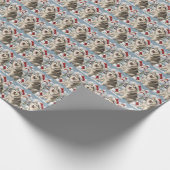 アラスカンマラムートドッグウィンターワンダーランドクリスマス ラッピングペーパー (角)