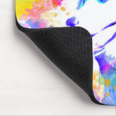 アラスカンマラムートドッグウォーターカラーアートポートレート マウスパッド (コーナー)