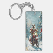 アラスカンマラムートドッグオートバイクリスマス キーホルダー (正面左)