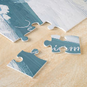 アラスカンマラムートドッグオートバイクリスマス ジグソーパズル (側面)