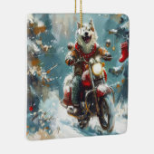 アラスカンマラムートドッグオートバイクリスマス セラミックオーナメント (右)