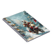 アラスカンマラムートドッグオートバイクリスマス ノートブック (右側)