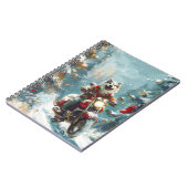 アラスカンマラムートドッグオートバイクリスマス ノートブック (左側)